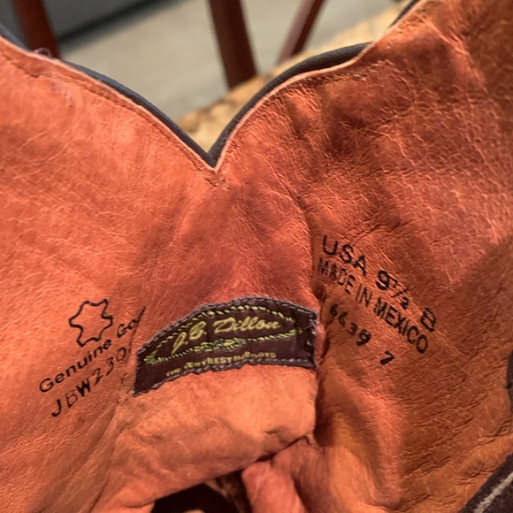 JB Dillon cowboy embroidered boots, teal and gold. Size 9 1/2. Women’s - Picture 2 of 8